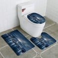 thumbnail image 1 of PUDMAD View Manhattan at Night 3 Piece Bathroom Rugs Set Bath Rug Contour Mat and Toilet Lid Cover, 1 of 2