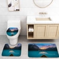 thumbnail image 1 of PUDMAD Viewing Snowy Mountain in Rising Sun from a Canoe 3 Piece Bathroom Rugs Set Bath Rug Contour Mat and Toilet Lid Cover, 1 of 2