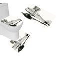 thumbnail image 1 of PUDMAD Vintage Airplane Clipart- Drawing 3 Piece Bathroom Rugs Set Bath Rug Contour Mat and Toilet Lid Cover, 1 of 2