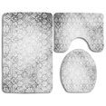 thumbnail image 1 of PUDMAD Vintage Black and White 3 Piece Bathroom Rugs Set Bath Rug Contour Mat and Toilet Lid Cover, 1 of 2