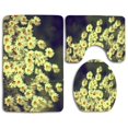 thumbnail image 1 of PUDMAD Vintage Daisies Pography 3 Piece Bathroom Rugs Set Bath Rug Contour Mat and Toilet Lid Cover, 1 of 2