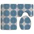 thumbnail image 1 of PUDMAD Vintage Floral 3 Piece Bathroom Rugs Set Bath Rug Contour Mat and Toilet Lid Cover, 1 of 2