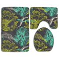 thumbnail image 1 of PUDMAD Vintage Floral 3 Piece Bathroom Rugs Set Bath Rug Contour Mat and Toilet Lid Cover, 1 of 2
