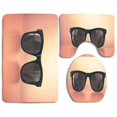 thumbnail image 1 of PUDMAD Vintage Glasses 3 Piece Bathroom Rugs Set Bath Rug Contour Mat and Toilet Lid Cover, 1 of 2