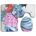 thumbnail image 1 of PUDMAD Vintage Mermaid Art 3 Piece Bathroom Rugs Set Bath Rug Contour Mat and Toilet Lid Cover, 1 of 2