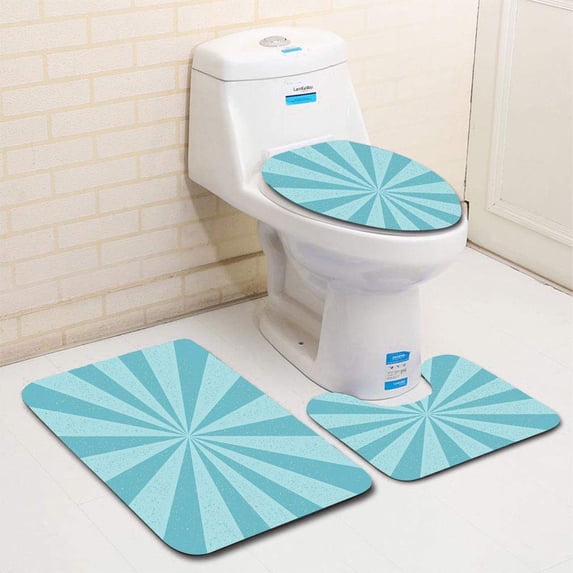 PUDMAD Vintage Paper 3 Piece Bathroom Rugs Set Bath Rug Contour Mat and Toilet Lid Cover