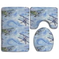 thumbnail image 1 of PUDMAD Vintage Plane 3 Piece Bathroom Rugs Set Bath Rug Contour Mat and Toilet Lid Cover, 1 of 2