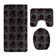 thumbnail image 1 of PUDMAD Vinyl Records Retro Music 3 Piece Bathroom Rugs Set Bath Rug Contour Mat and Toilet Lid Cover, 1 of 2