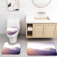 thumbnail image 1 of PUDMAD Violet Mountains Sunrise 3 Piece Bathroom Rugs Set Bath Rug Contour Mat and Toilet Lid Cover, 1 of 2