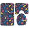 thumbnail image 1 of PUDMAD Virus and Bacteria Bug 3 Piece Bathroom Rugs Set Bath Rug Contour Mat and Toilet Lid Cover, 1 of 2