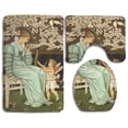 thumbnail image 1 of PUDMAD Visit From Cupid 3 Piece Bathroom Rugs Set Bath Rug Contour Mat and Toilet Lid Cover, 1 of 2