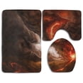 thumbnail image 1 of PUDMAD Volcano Eruption Art 3 Piece Bathroom Rugs Set Bath Rug Contour Mat and Toilet Lid Cover, 1 of 2