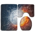 thumbnail image 1 of PUDMAD Volleyball Between Fire Water 3 Piece Bathroom Rugs Set Bath Rug Contour Mat and Toilet Lid Cover, 1 of 2