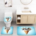 thumbnail image 1 of PUDMAD Waffle Cone Landmarks 3 Piece Bathroom Rugs Set Bath Rug Contour Mat and Toilet Lid Cover, 1 of 2