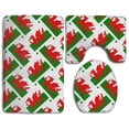 thumbnail image 1 of PUDMAD Wales Flag Weave 3 Piece Bathroom Rugs Set Bath Rug Contour Mat and Toilet Lid Cover, 1 of 2
