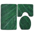 thumbnail image 1 of PUDMAD Water Dew On Green Leaf 3 Piece Bathroom Rugs Set Bath Rug Contour Mat and Toilet Lid Cover, 1 of 2