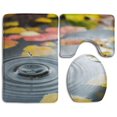 thumbnail image 1 of PUDMAD Water Drops 3 Piece Bathroom Rugs Set Bath Rug Contour Mat and Toilet Lid Cover, 1 of 2