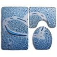 thumbnail image 1 of PUDMAD Water Heart 3 Piece Bathroom Rugs Set Bath Rug Contour Mat and Toilet Lid Cover, 1 of 2