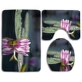 thumbnail image 1 of PUDMAD Water Lily Reflection 3 Piece Bathroom Rugs Set Bath Rug Contour Mat and Toilet Lid Cover, 1 of 2