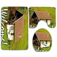thumbnail image 1 of PUDMAD Water Tank House 3 Piece Bathroom Rugs Set Bath Rug Contour Mat and Toilet Lid Cover, 1 of 2