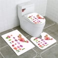 thumbnail image 1 of PUDMAD Watercolor Flowers Roses Peonies Collection 3 Piece Bathroom Rugs Set Bath Rug Contour Mat and Toilet Lid Cover, 1 of 2