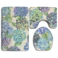 thumbnail image 1 of PUDMAD Watercolor Hydrangea 3 Piece Bathroom Rugs Set Bath Rug Contour Mat and Toilet Lid Cover, 1 of 2