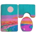 thumbnail image 1 of PUDMAD Watercolor Landscape 3 Piece Bathroom Rugs Set Bath Rug Contour Mat and Toilet Lid Cover, 1 of 2
