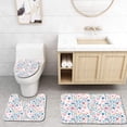 thumbnail image 1 of PUDMAD Watercolor Ornate Flowers Holly Seeds Tree Twigs Seamless 3 Piece Bathroom Rugs Set Bath Rug Contour Mat and Toilet Lid Cover, 1 of 2