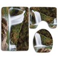 thumbnail image 1 of PUDMAD Waterfall Mother and Baby Waterfalls By Mountain Side Moss on Rocks 3 Piece Bathroom Rugs Set Bath Rug Contour Mat and Toilet Lid Cover, 1 of 2