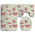 thumbnail image 1 of PUDMAD Watermelon 3 Piece Bathroom Rugs Set Bath Rug Contour Mat and Toilet Lid Cover, 1 of 2