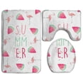 thumbnail image 1 of PUDMAD Watermelon Flamingo 3 Piece Bathroom Rugs Set Bath Rug Contour Mat and Toilet Lid Cover, 1 of 2