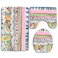 thumbnail image 1 of PUDMAD Wavy Eyes at Dusk 3 Piece Bathroom Rugs Set Bath Rug Contour Mat and Toilet Lid Cover, 1 of 2