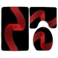 thumbnail image 1 of PUDMAD Wavy Lines 3 Piece Bathroom Rugs Set Bath Rug Contour Mat and Toilet Lid Cover, 1 of 2