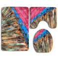 thumbnail image 1 of PUDMAD Weathered 3 Piece Bathroom Rugs Set Bath Rug Contour Mat and Toilet Lid Cover, 1 of 2
