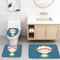 thumbnail image 1 of PUDMAD Wedding Bouquet 3 Piece Bathroom Rugs Set Bath Rug Contour Mat and Toilet Lid Cover, 1 of 2