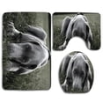thumbnail image 1 of PUDMAD Weimaraner Dog in Glassland 3 Piece Bathroom Rugs Set Bath Rug Contour Mat and Toilet Lid Cover, 1 of 2