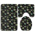 thumbnail image 1 of PUDMAD Western Flowers 3 Piece Bathroom Rugs Set Bath Rug Contour Mat and Toilet Lid Cover, 1 of 2