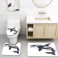 thumbnail image 1 of PUDMAD Whale 3 Piece Bathroom Rugs Set Bath Rug Contour Mat and Toilet Lid Cover, 1 of 2