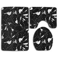 thumbnail image 1 of PUDMAD Whale Black White 3 Piece Bathroom Rugs Set Bath Rug Contour Mat and Toilet Lid Cover, 1 of 2