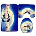 thumbnail image 1 of PUDMAD Whales Moonlight Dolphins 3 Piece Bathroom Rugs Set Bath Rug Contour Mat and Toilet Lid Cover, 1 of 2