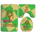 thumbnail image 1 of PUDMAD What is My Purpose 3 Piece Bathroom Rugs Set Bath Rug Contour Mat and Toilet Lid Cover, 1 of 2