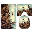 thumbnail image 1 of PUDMAD Wheat Hump 3 Piece Bathroom Rugs Set Bath Rug Contour Mat and Toilet Lid Cover, 1 of 2