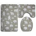 thumbnail image 1 of PUDMAD White Bear 3 Piece Bathroom Rugs Set Bath Rug Contour Mat and Toilet Lid Cover, 1 of 2