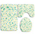 thumbnail image 1 of PUDMAD White Daisy Flowers 3 Piece Bathroom Rugs Set Bath Rug Contour Mat and Toilet Lid Cover, 1 of 2