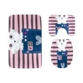 thumbnail image 1 of PUDMAD White Kitty Pink Bow Cartoon 3 Piece Bathroom Rugs Set Bath Rug Contour Mat and Toilet Lid Cover, 1 of 2