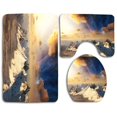 thumbnail image 1 of PUDMAD White Mountain Range 3 Piece Bathroom Rugs Set Bath Rug Contour Mat and Toilet Lid Cover, 1 of 2