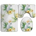 thumbnail image 1 of PUDMAD White Parrot 3 Piece Bathroom Rugs Set Bath Rug Contour Mat and Toilet Lid Cover, 1 of 2