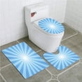 thumbnail image 1 of PUDMAD White Rays 3 Piece Bathroom Rugs Set Bath Rug Contour Mat and Toilet Lid Cover, 1 of 2