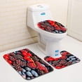 thumbnail image 1 of PUDMAD Wild Berries 3 Piece Bathroom Rugs Set Bath Rug Contour Mat and Toilet Lid Cover, 1 of 2