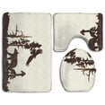 thumbnail image 1 of PUDMAD Wilderness Bear Country 3 Piece Bathroom Rugs Set Bath Rug Contour Mat and Toilet Lid Cover, 1 of 2